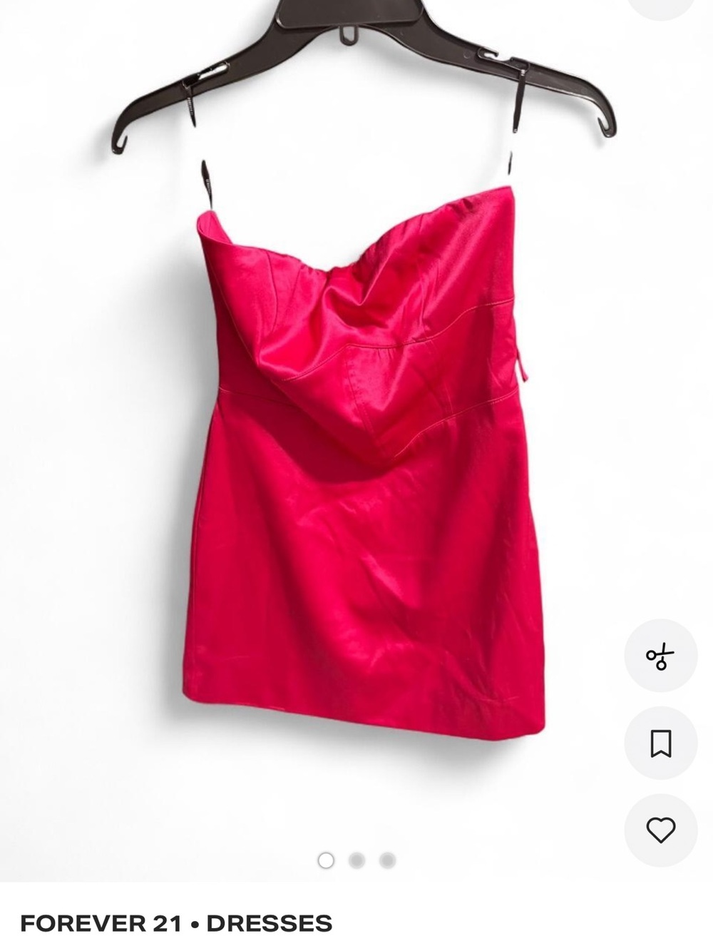 Forever 21 Strapless Hot Pink Mini Dress